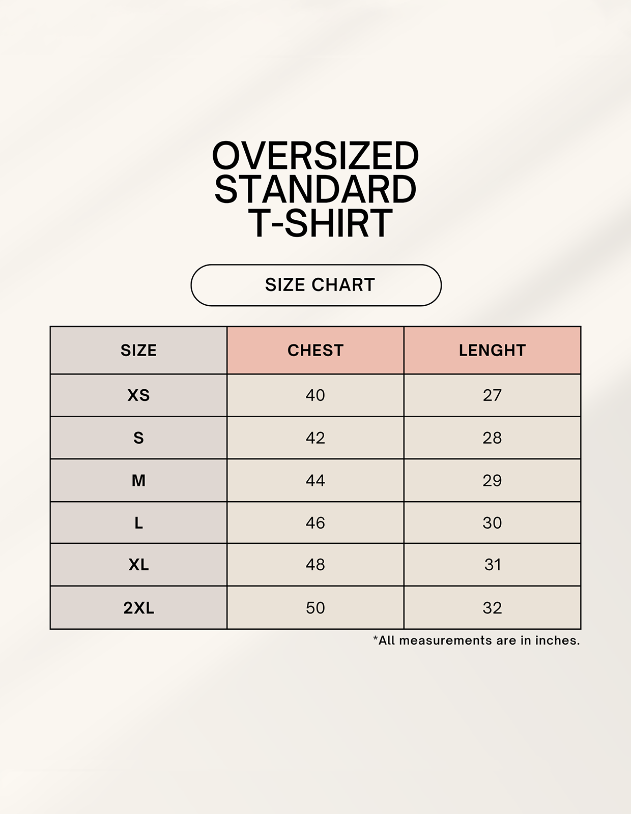 1754893560sizechart.png GEN-Z Oversized Classic T-Shirt - Image 9