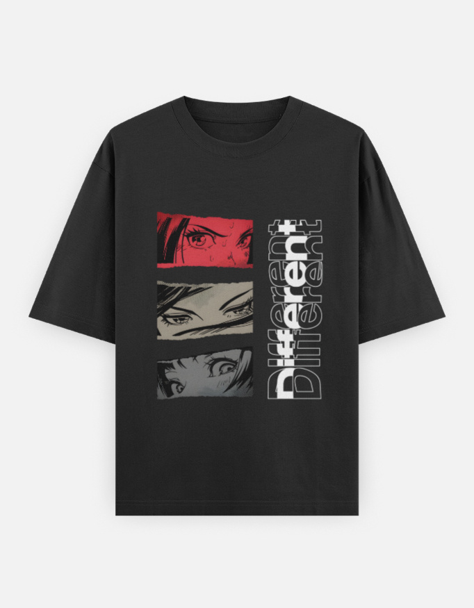 img_66dc0107bed911.jpg Different Anime Oversized T-Shirt - Image 2